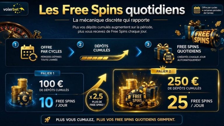 free spins quotidiens Volerbet Casino