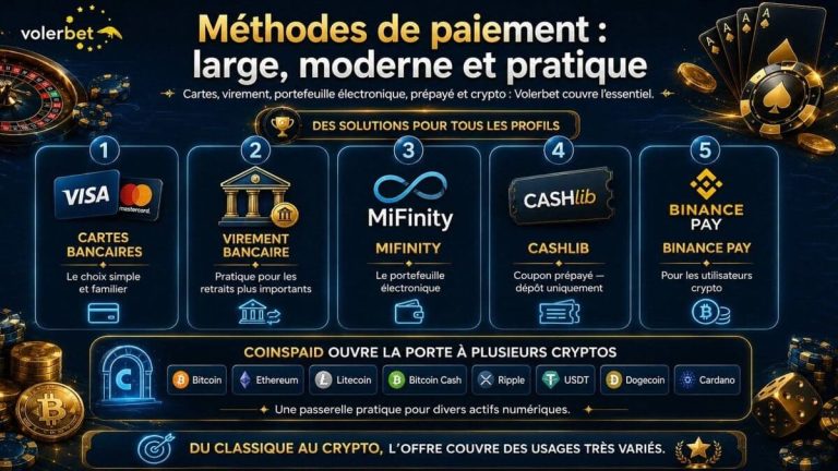 moyens paiement Volerbet Casino